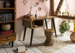 Bureau 116x59 Bois De Récupération Laqué Multicolore SIXTIES #104 11 Bureau 116x59 Bois De Récupération Laqué Multicolore SIXTIES #104 -Massivmoebel24 09 100 815 0004 3