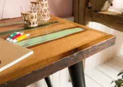 Bureau 116x59 Bois De Récupération Laqué Multicolore SIXTIES #104 13 Bureau 116x59 Bois De Récupération Laqué Multicolore SIXTIES #104 -Massivmoebel24 09 100 815 0004 5