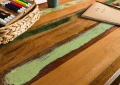 Bureau 116x59 Bois De Récupération Laqué Multicolore SIXTIES #104 14 Bureau 116x59 Bois De Récupération Laqué Multicolore SIXTIES #104 -Massivmoebel24 09 100 815 0004 6