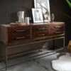 Console 152x46 Manguier Laqué Brun STILMÖBEL #107