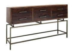 Console 152x46 Manguier Laqué Brun STILMÖBEL #107 -Massivmoebel24 09 100 823 0007 9