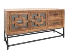 Console 155x47 Acacia Laqué Brun STILMÖBEL #112 -Massivmoebel24 09 100 823 0012 9