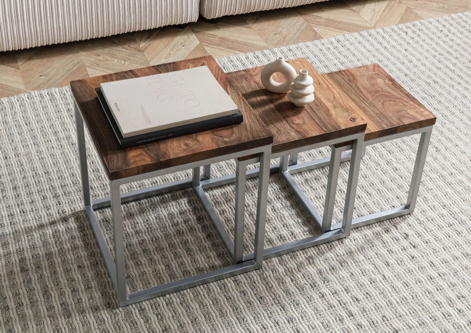 Table D'appoint 40x40 Palissandre Huilé Brun Lot 3 Pièces LOUNGE COLLECTION #02 2 Table D'appoint 40x40 Palissandre Huilé Brun Lot 3 Pièces LOUNGE COLLECTION #02 – Image 2