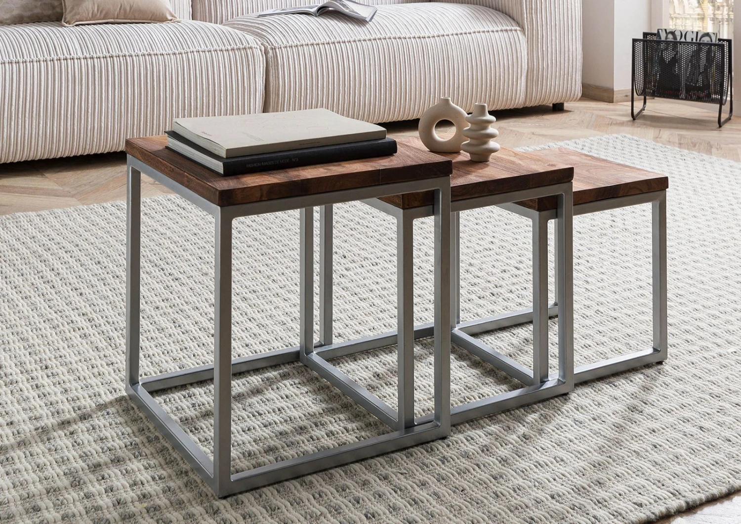 Table D'appoint 40x40 Palissandre Huilé Brun Lot 3 Pièces LOUNGE COLLECTION #02 1 Table D'appoint 40x40 Palissandre Huilé Brun Lot 3 Pièces LOUNGE COLLECTION #02