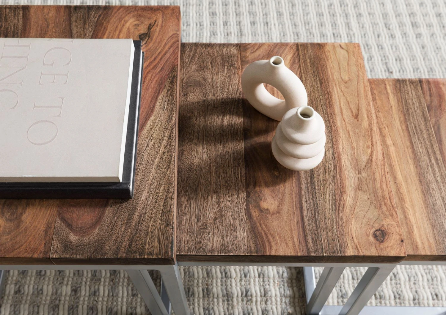 Table D'appoint 40x40 Palissandre Huilé Brun Lot 3 Pièces LOUNGE COLLECTION #02 4 Table D'appoint 40x40 Palissandre Huilé Brun Lot 3 Pièces LOUNGE COLLECTION #02 – Image 4