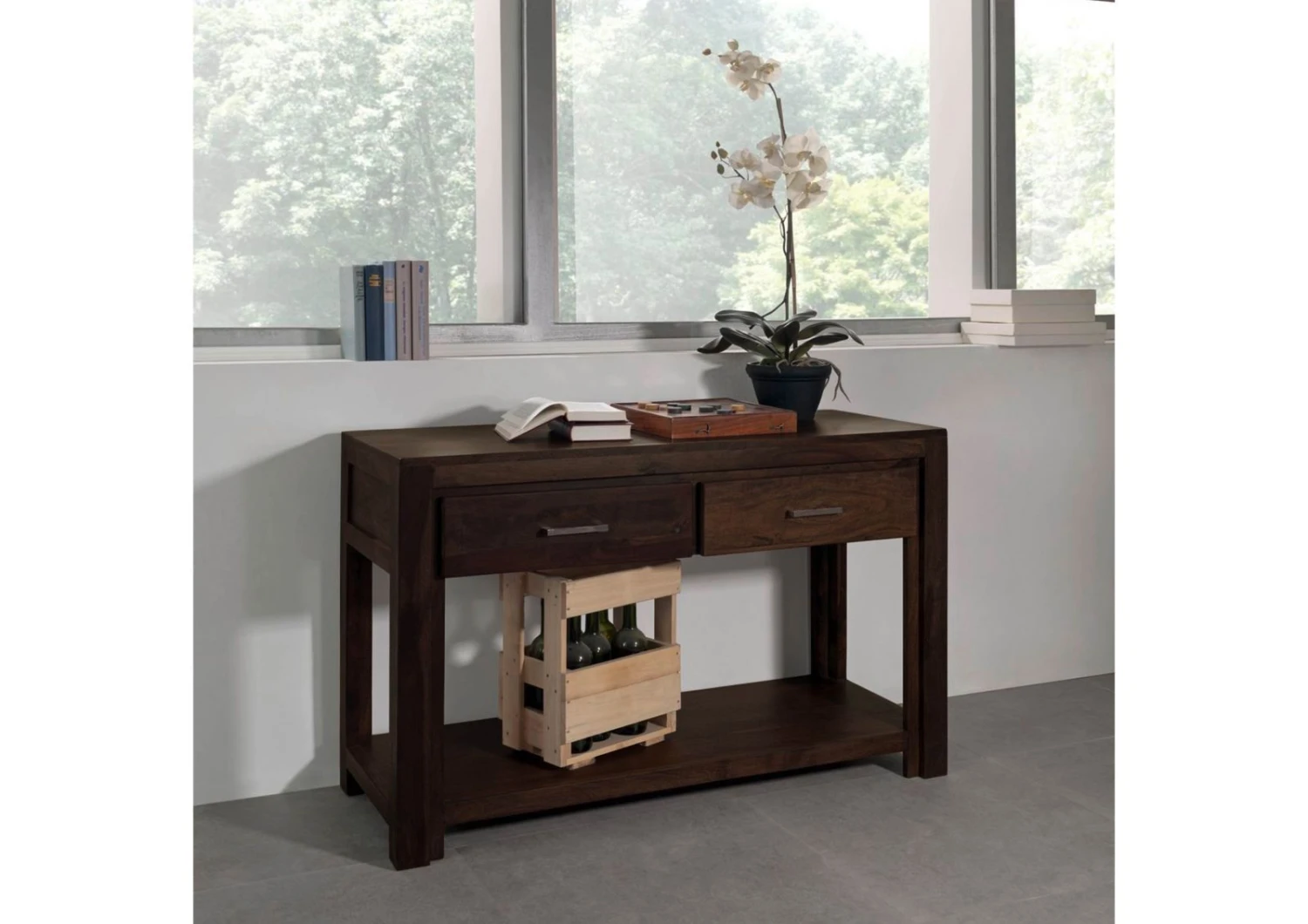 Console 118x45 Palissandre Laqué Gris Taupe METRO POLIS #126 1 Console 118x45 Palissandre Laqué Gris Taupe METRO POLIS #126