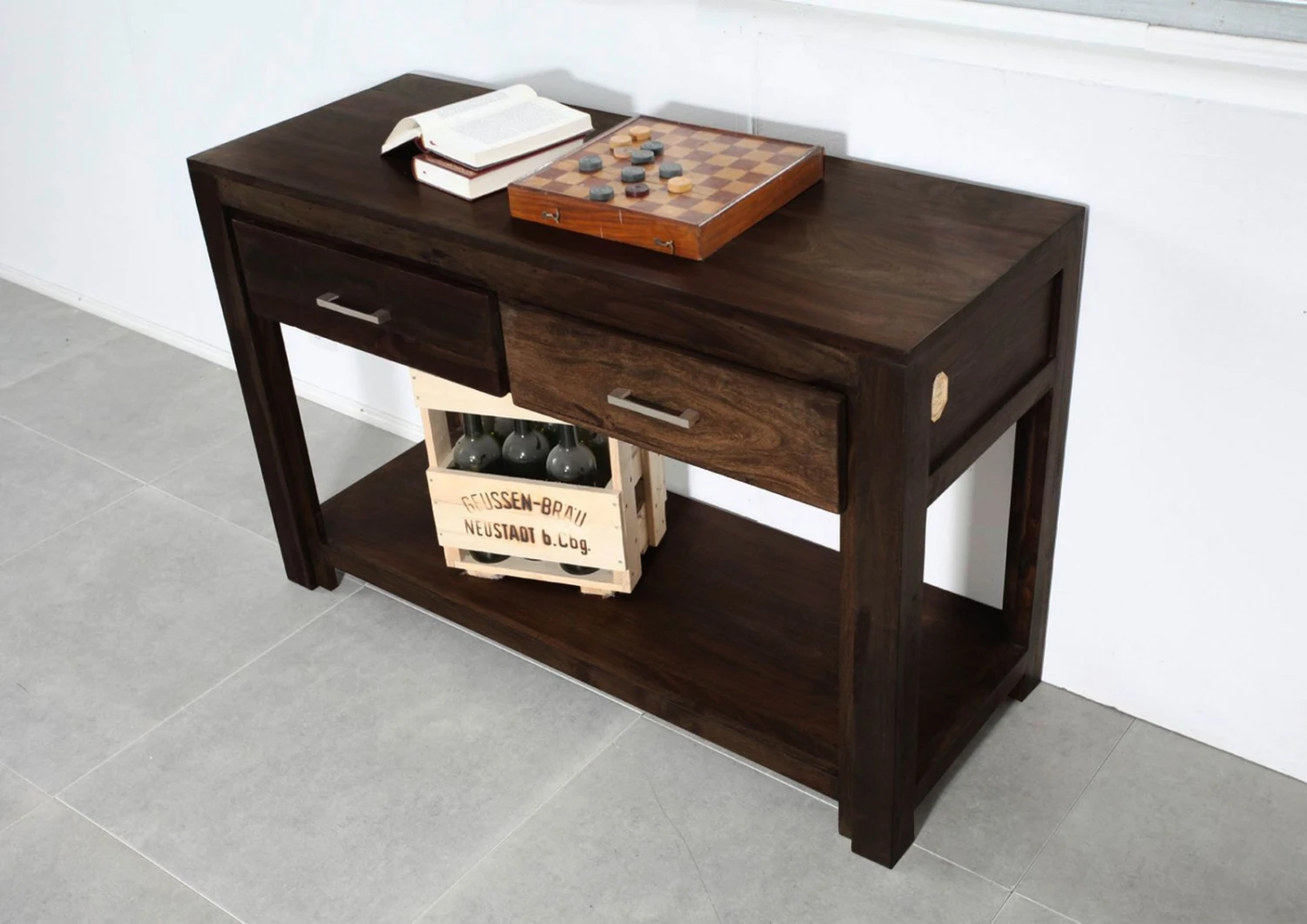 Console 118x45 Palissandre Laqué Gris Taupe METRO POLIS #126 2 Console 118x45 Palissandre Laqué Gris Taupe METRO POLIS #126 – Image 2