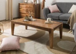 ANCONA #101 Table Basse En Bois De Sheesham - Laqué / Marron 120x60 -Massivmoebel24 09 102 699 0002 03