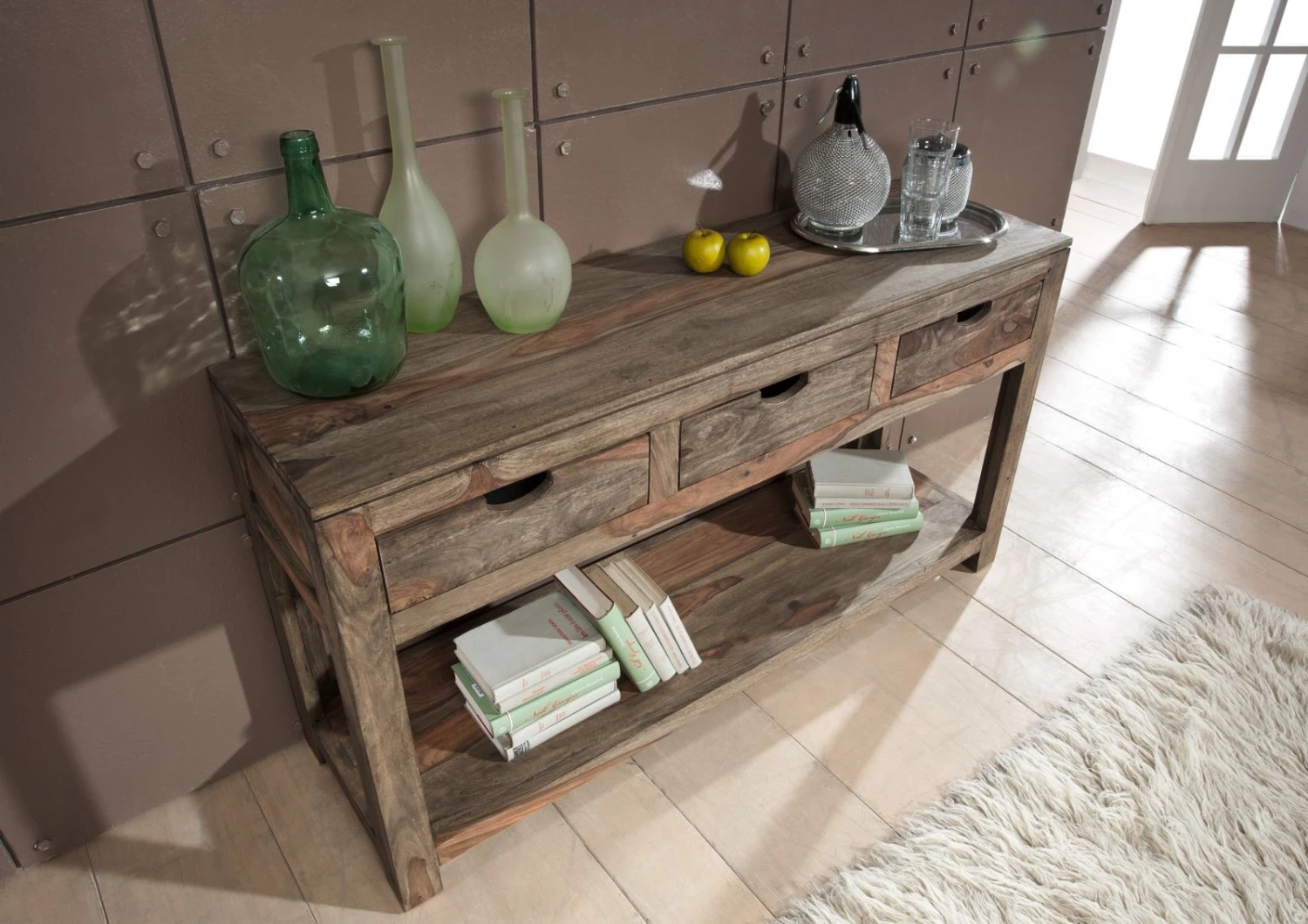 Console 140x40 Palissandre Huilé Gris Taupe NATURE GREY #90 2 Console 140x40 Palissandre Huilé Gris Taupe NATURE GREY #90 – Image 2