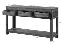 Console 140x40 Palissandre Huilé Gris Taupe NATURE GREY #90 16 Console 140x40 Palissandre Huilé Gris Taupe NATURE GREY #90 -Massivmoebel24 09 104 550 0090 8