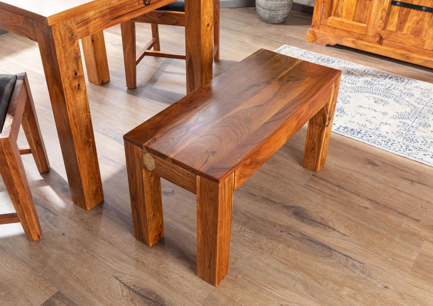 Banc 80x35 Acacia Laqué Miel OXFORD #11 2 Banc 80x35 Acacia Laqué Miel OXFORD #11 – Image 2