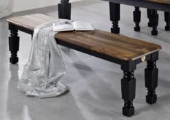 Banc 130x40 Palissandre Laqué Marron / Noir NEW BOSTON #161