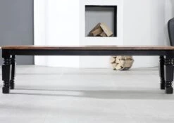 Banc 130x40 Palissandre Laqué Marron / Noir NEW BOSTON #161 -Massivmoebel24 09 123 740 0133 4