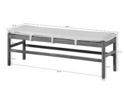 Banc Acacia 140x40x47 Naturel Laqué KOPENHAGEN #140 -Massivmoebel24 09 124 493 1040 08