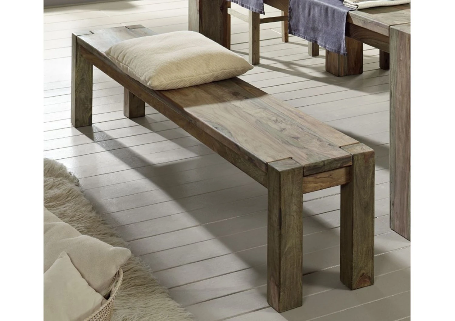 Banc 140x35 Palissandre Huilé Gris Taupe NATURE GREY #130 1 Banc 140x35 Palissandre Huilé Gris Taupe NATURE GREY #130