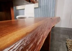 Banc 155x38 Acacia Laqué Noisette FREEFORM #106 -Massivmoebel24 09 125 814 0106 4 1