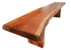 Banc 155x38 Acacia Laqué Noisette FREEFORM #106 -Massivmoebel24 09 125 814 0106 9