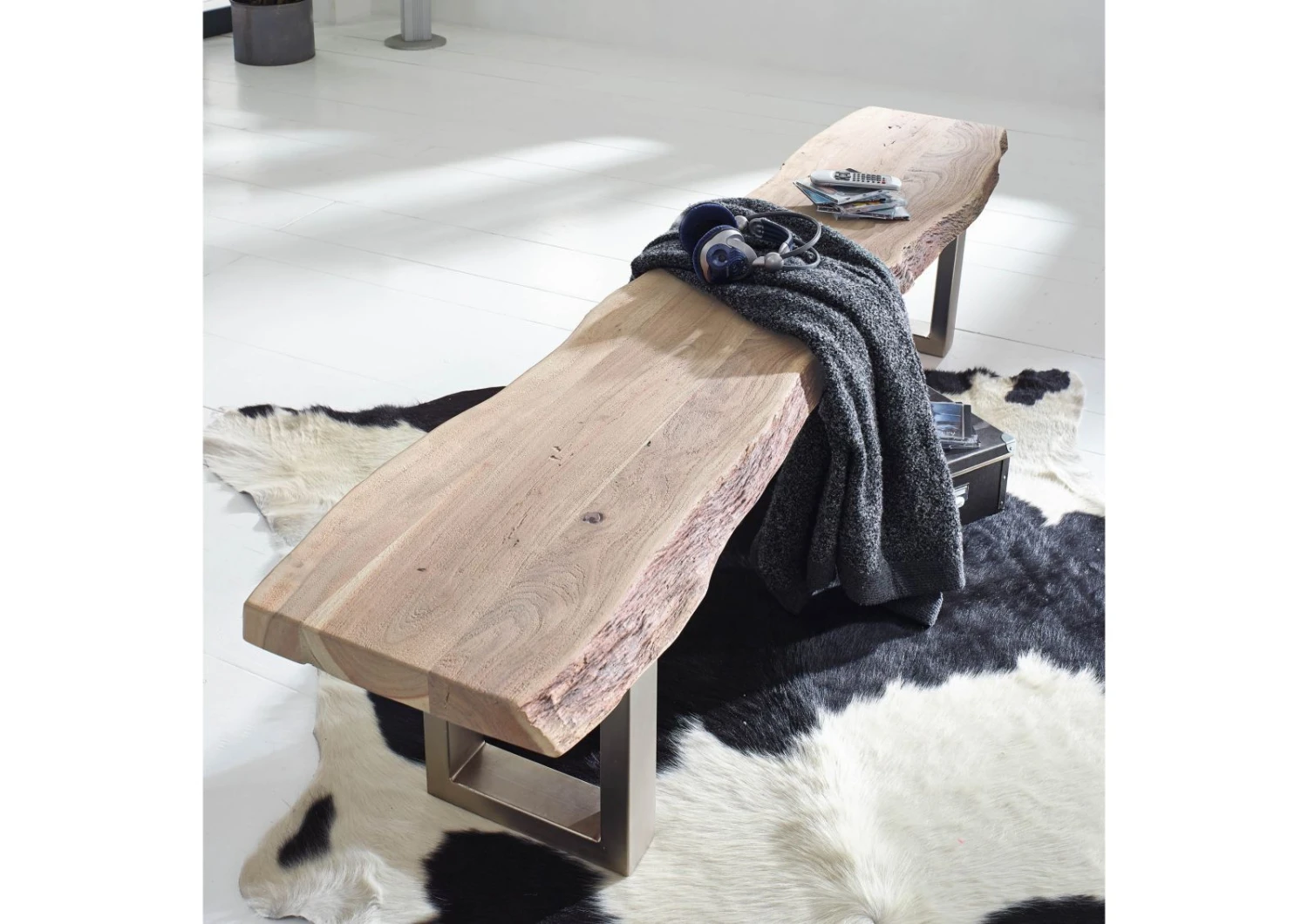 Banc 195x38 Acacia Laqué Natural Stone FREEFORM #134 2 Banc 195x38 Acacia Laqué Natural Stone FREEFORM #134 – Image 2