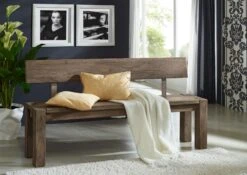 Banc Avec Dossier 200x35 Palissandre Huilé Gris Taupe NATURE GREY #703