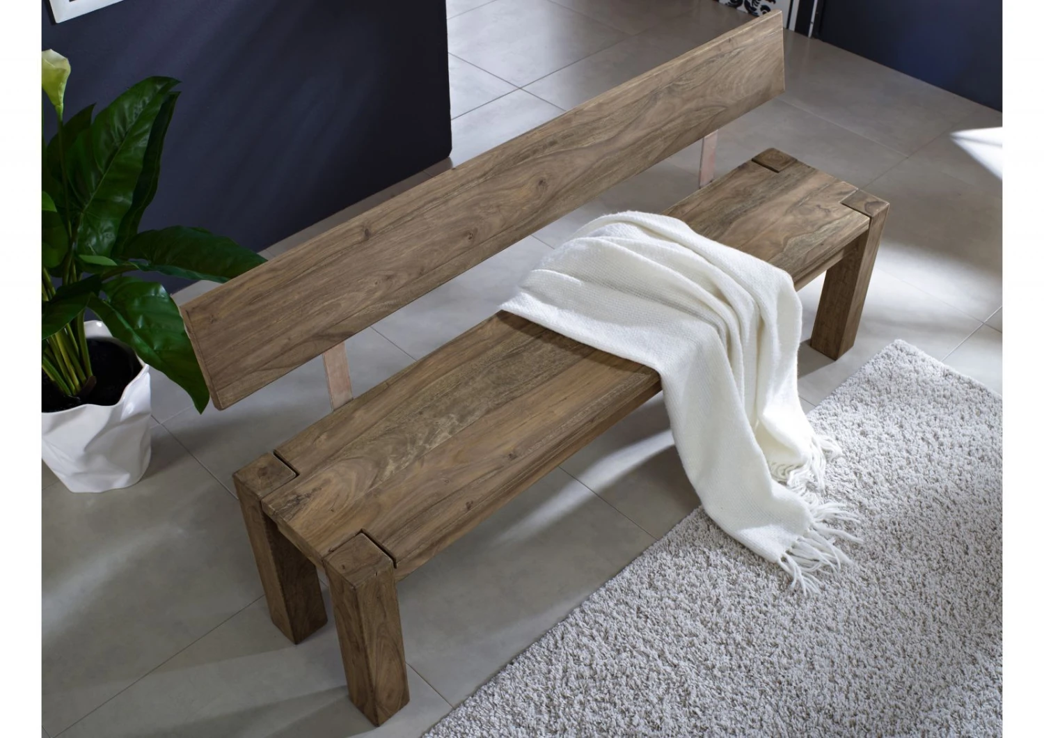 Banc Avec Dossier 180x35 Palissandre Huilé Gris Taupe NATURE GREY #702 3 Banc Avec Dossier 180x35 Palissandre Huilé Gris Taupe NATURE GREY #702 – Image 3