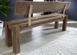 Banc Avec Dossier 160x35 Palissandre Huilé Gris Taupe NATURE GREY #701 -Massivmoebel24 09 126 550 1031 4 1