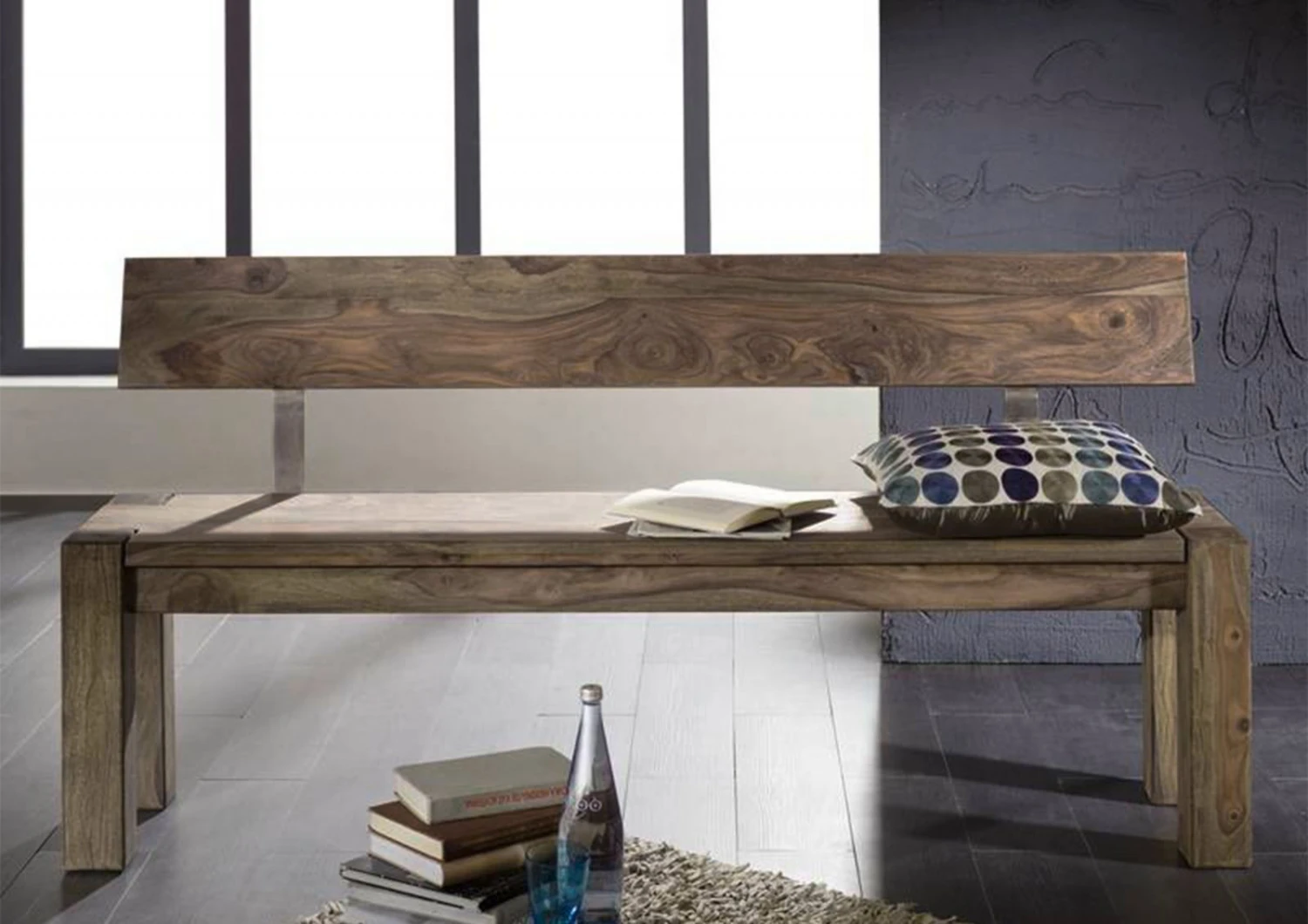 Banc Avec Dossier 180x35 Palissandre Huilé Gris Taupe NATURE GREY #702 5 Banc Avec Dossier 180x35 Palissandre Huilé Gris Taupe NATURE GREY #702 – Image 5