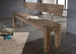 Banc Avec Dossier 160x35 Palissandre Huilé Gris Taupe NATURE GREY #701 -Massivmoebel24 09 126 550 1031 6 1