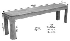 Banc 160x35 Palissandre Teinté Smoked Cherry TORONTO #127 -Massivmoebel24 09 126 665 0028 8