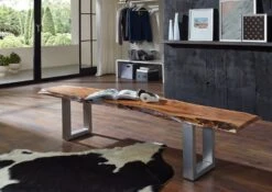 Banc 180x38 Acacia Laqué Noisette FREEFORM #06