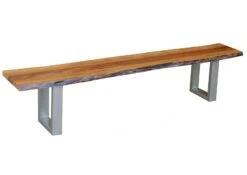 Banc 180x38 Acacia Laqué Noisette FREEFORM #06 -Massivmoebel24 09 126 819 0005 9