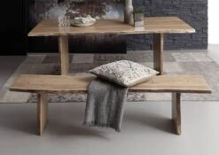 Banc 160x38 Acacia Laqué Bois Naturel PURE ACACIA #117 12 Banc 160x38 Acacia Laqué Bois Naturel PURE ACACIA #117 -Massivmoebel24 09 126 886 0117 5