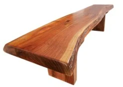 Banc 195x38 Acacia Laqué Noisette FREEFORM #108 -Massivmoebel24 09 127 814 0107 9