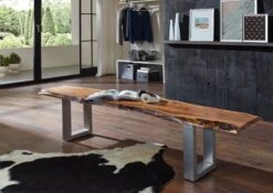 Banc 180x38 Acacia Laqué Noisette FREEFORM #06 -Massivmoebel24 09 128 819 0006 10