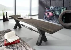 Banc 200x38 Acacia Laqué Gris Taupe IRON LABEL #147