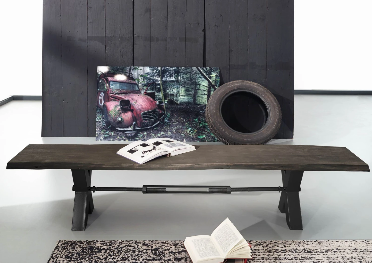 Banc 180x38 Acacia Laqué Gris Taupe IRON LABEL #146 3 Banc 180x38 Acacia Laqué Gris Taupe IRON LABEL #146 – Image 3