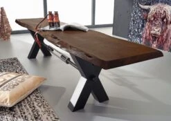 Banc 180x38 Acacia Laqué Brun IRON LABEL #156 13 Banc 180x38 Acacia Laqué Brun IRON LABEL #156 -Massivmoebel24 09 128 820 0056 4 1