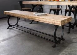 Banc 200x40 Bois De Récupération Laqué Bois Naturel INDUSTRIAL #32