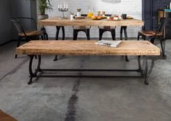 Banc 200x40 Bois De Récupération Laqué Bois Naturel INDUSTRIAL #32 -Massivmoebel24 09 130 811 0032 3