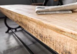 Banc 200x40 Bois De Récupération Laqué Bois Naturel INDUSTRIAL #32 -Massivmoebel24 09 130 811 0032 6