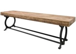 Banc 200x40 Bois De Récupération Laqué Bois Naturel INDUSTRIAL #32 -Massivmoebel24 09 130 811 0032 9