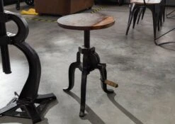 Tabouret 35x35 Bois De Récupération Laqué Multicolore INDUSTRIAL #02