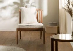 Chaise Rembourrée Acacia 64x70x75 Naturel Laqué KOPENHAGEN #105 -Massivmoebel24 09 151 493 1005 03