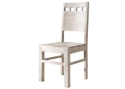 Chaise 45x45 Acacia Blanchi White Stone NATURE WHITE #120 -Massivmoebel24 09 151 552 0020 9