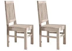 Chaise 45x45 Acacia Blanchi Blanc Set 2 NATURE WHITE #121