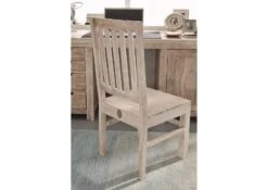 Chaise 45x45 Acacia Blanchi Blanc Set 2 NATURE WHITE #121 -Massivmoebel24 09 151 552 0021 2 5