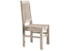 Chaise 45x45 Acacia Blanchi Blanc Set 2 NATURE WHITE #121 -Massivmoebel24 09 151 552 0021 2 6