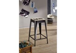 Tabouret 35x35 Manguier Brut Imprimé Bois Naturel FACTORY #129