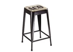 Tabouret 35x35 Manguier Brut Imprimé Bois Naturel FACTORY #129 -Massivmoebel24 09 151 559 1029 10
