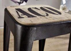 Tabouret 35x35 Manguier Brut Imprimé Bois Naturel FACTORY #129 -Massivmoebel24 09 151 559 1029 3