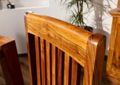 Chaise Rembourée 48x51x100 Acacia Laqué Miel Set 2 OXFORD #015 -Massivmoebel24 09 151 610 0015 6